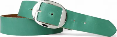 Produktbild von Ledergürtel Damen Echtleder 3,8 cm, ovale Schnalle silber glänzend, FRONHOFER