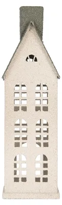 Immagine prodotto di Clayre & Eef, decorazione "Casa", 17x8x38 cm, bianca, in metallo