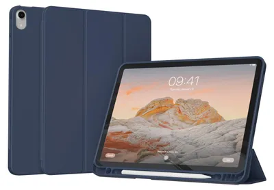 Produktbild von Accezz Smarte Klapphülle aus Silikon iPad Air 11 Zoll (2025) M3 / (2024) M2 / Air 5 (2022) / Air 4 (2020) - Dunkelblau