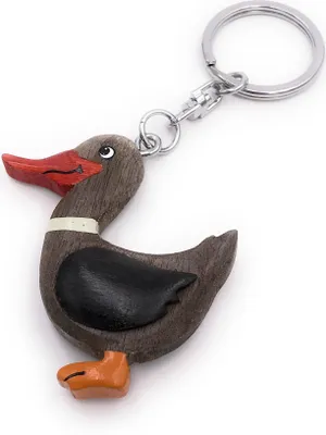 Image de Onwomania Porte-clés en bois Canard Colvert Oie Oiseau Pendentif animal aquatique Charm