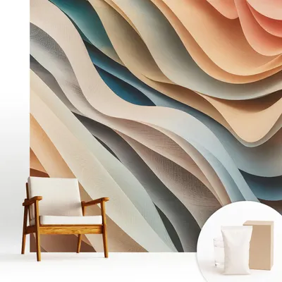 Zdjęcie produktu dla Fototapeta – 250 x 250 cm – tapeta – tapeta ścienna – obrazy ścienne – folia dekoracyjna – tapeta foliowa – ściana – dekoracja – salon – fale
