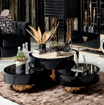 Productafbeelding van Couchtisch Schwarz Luxus Modern Wohnzimmer Modern Dunkles Holz Design Ästhetik