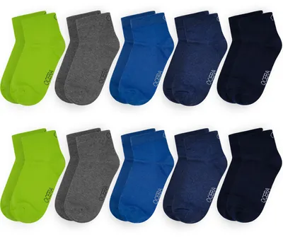 Produktbild von OCERA 10 Paar Kinder Kurzschaft Socken für Mädchen und Jungen - Blau-Mix 27/30