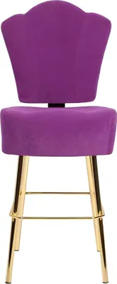 Produktbild von Modern Lila Stuhl Designer Barhocker Textil stilvoll Luxus Möbel Hocker
