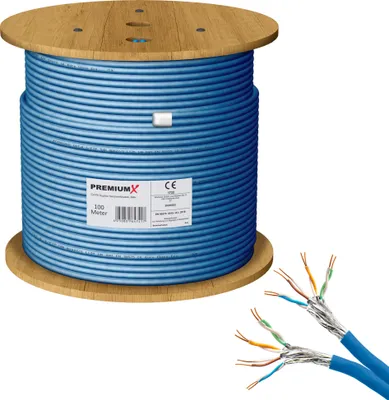 Produktbild von PremiumX 100m CAT 8 Netzwerkkabel Duplex LAN Kabel Ethernet Datenkabel