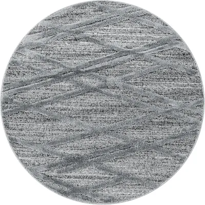 Produktbild von Hochflor Teppich Pepe rund, Farbe: Grau, Größe:80 cm rund