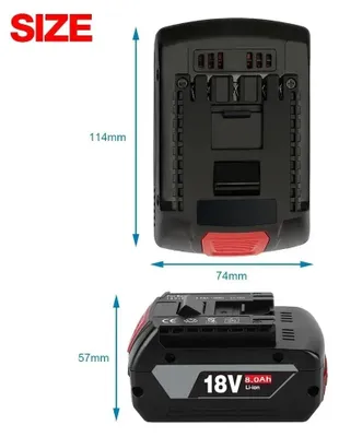 Zdjęcie produktu dla Zestaw akumulatorów do narzędzi - 18V, litowo-jonowe, pojemność 8,0Ah (8000mAh) - akumulatory zamienne do modeli GSR180, GBH180, GSB180 - zestaw 3 sztuk