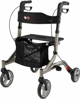 Produktbild von Bischoff & Bischoff Rollator Capero, faltbar, Leichtgewichtrollator mit Rückengurt, Platin