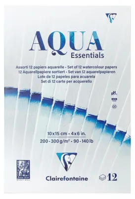 Produktbild von Clairefontaine 2x Block, 12 Aquarellpapiere, 10x15cm 12 Bl 200g-300g 976097C
