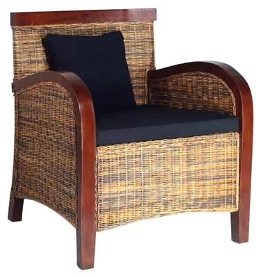 Produktbild von Sessel aus handgewebtem Rattan für Wohnzimmer und Schlafzimmer