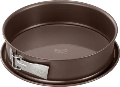 Produktbild von Dr. Oetker Springform Ø 30 cm, Backform der Serie Back-Edition mit Emaille-Servierboden, runde Kuchenform aus Stahl mit Antihaftbeschichtung (Farbe: braun)