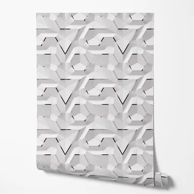 Obrázek produktu pro Vliesová tapeta 3D geometrie hexagon struktura obývák 4x2,5 šedá-bílá