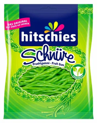 Obrázek produktu pro Hitschies jablečné provázky Ovocné žvýkačky s jablečnou příchutí 125g