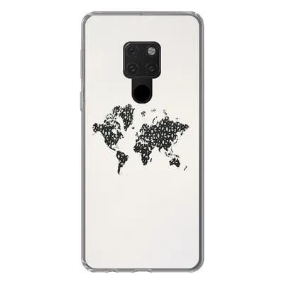 Produktbild von MuchoWow® Handyhülle Schutzhülle Hülle für Huawei P40 Lite Weltkarte - Zahlen - Schwarz Silikon Softcase Handy Hülle - Handy