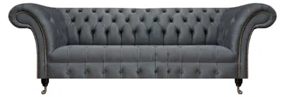 Image de Chesterfield gris Canapé rembourré Salon Designer Sièges Canapés
