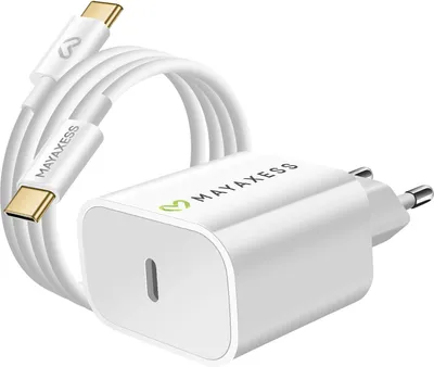 Obrázok produktu pre Mayaxess, sieťová nabíjačka USB-C s Power Delivery 20 W + kábel, biela