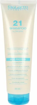 Produktbild von Salerm Cosmetics 8420282034654, 2-in-1 Shampoo & Spülung, Professionell, Unisex, beschädigtes Haar, trockenes Haar, Feuchtigkeitsspendend, Ernährung, Schutz, Reparatur, Glanz, Weichmachend, Panthenol, Seidenessenz