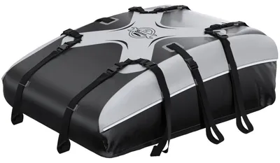 Productafbeelding van Dakkoffer auto - Opvouwbaar - 566 liter - Waterdicht PVC - Grijs-zwart - 130 x 100 x 44 cm