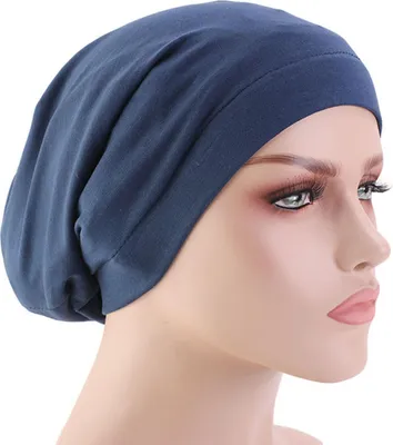 Zdjęcie produktu dla Bawełniana czapka z daszkiem do spania Jedwabista czapka z podszewką do spania w nocy dla kobiet Naturalne kręcone długie włosy Pozostań przez całą noc
