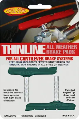 Produktbild von Kool-Stop Bremsschuhe C3 Thinline Cantilever, L=71,8mm asymm., für keramikbesch. Felgen, grün
