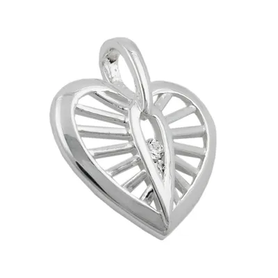 Produktbild von Anhänger 18x16mm Herz mit Zirkonias Silber 925 silber 18x16mm