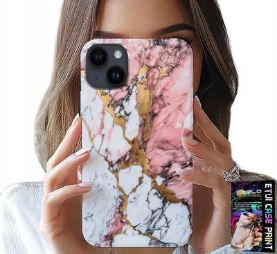 Image de Étui Pour Iphone 15 - Marbre Rose Et Blanc, Motifs De Pierre