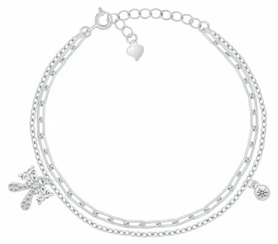 Immagine prodotto di Bracciale doppio in argento con zirconi BRC246W