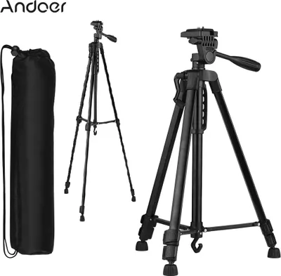 Produktbild von Andoer 135cm Stativ Kamera Stativ Kamera Dreibein Tripod Aluminium für Handy Halterung Lightweight Tripod Ständer 3kg Belastbarkeit max