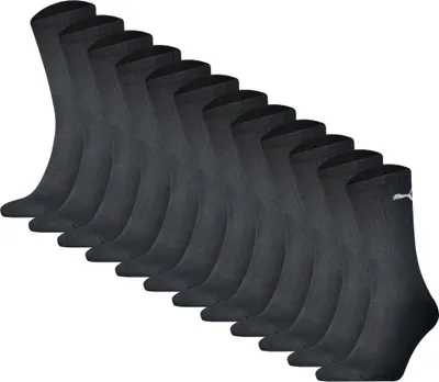 Produktbild von PUMA Uni Sportsocken, 12er Pack - Sport Crew Socken, ECOM, Logo, einfarbig Schwarz 43-46