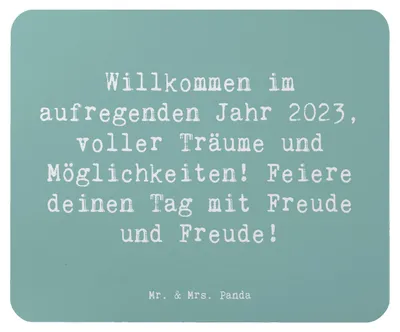 Produktbild von Mr. & Mrs. Panda Mouse Pad Spruch 2023 Geburtstag Freude - Meeresbrise - Geschenk, Mauspad, Geburtstagsfeier, Glückwunsch, laptop, Geburtstagsgeschenk, Möglichkeiten