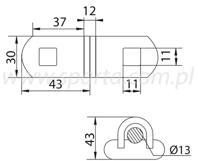 Produktbild von WH083 Rundriegel-Schloss für Vorhängeschloss, Türstärke 50 mm