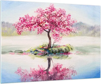 Produktbild von Bilder auf glas - Baum Abstraktion - 100x70cm - Glasbilder - Wandbilder - Kunstdruck - zum Aufhängen bereit - Wanddekoration aus Glas - Glas Bilder - Wandbild auf Glas - Einteilig - GAA100x70-3805