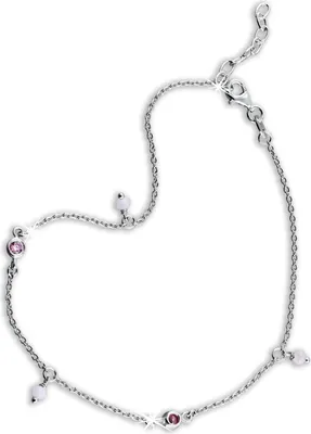 Produktbild von SilberDream Fußkette 925 Silber 25cm Perlen Damen Zirkonia rosa silber D2SDF5105A