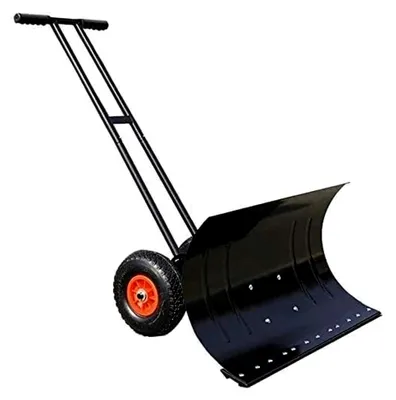 Produktbild von Mobile Schneeschaufel mit Rädern und Höhenverstellbarem Griff – Manueller Schneeräumer für Einfahrten und Gehwege