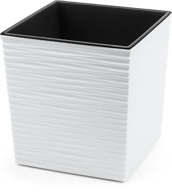 Productafbeelding van Bloempot Vierkant - Plantenbak Groot - Binnen en Buiten - Beitellook Kunststof - 40 x 40 cm - Wit