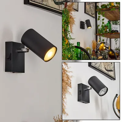 Produktbild von Gambellara »Gambellara« moderne Wandlampe aus Metall in Schwarz/Chromfarben