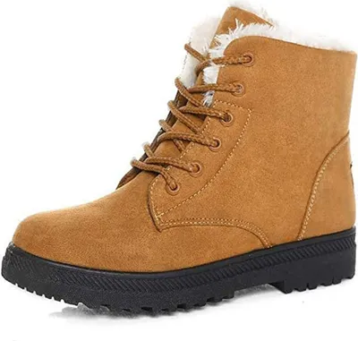 Produktbild von ASKSA Damen Boots Warme Geftert Stiefeletten Frauen Winterstiefel, Khaki, Größe: 35