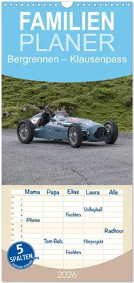 Produktbild von Familienplaner 2026 - Bergrennen - Klausenpass mit 5 Spalten (Wandkalender, 21 x 45 cm) CALVENDO