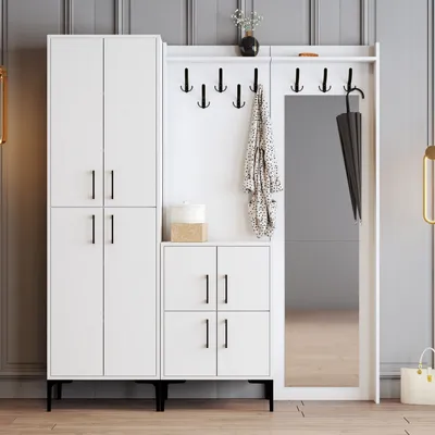 Produktbild von Skye Decor, Berlin ABC - White, Hallenstand, Weiß, 100 % MELAMINBESCHICHTETE SPANPLATTEN, 180 x 35 x 200 cm
