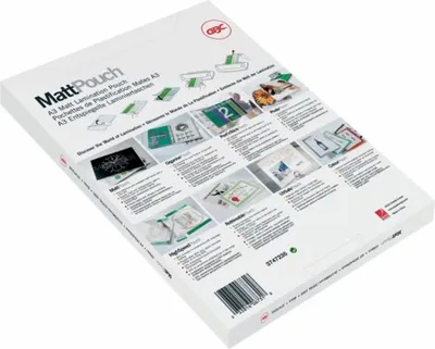 Produktbild von Laminiertasche A4 75 Micron matt/glänzend VE=10x50 Stück transparent/glasklar