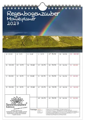 Produktbild von Regenbogenzauber Planer DIN A4 Kalender für 2027 Regenbogen Regenbögen Natur - Seelenzauber