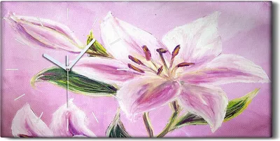 Produktbild von Wandkunst Leinwand Bild Uhr 60x30 Gemälde Blumen Pflanzen Blätter Kunst - weiße Hände