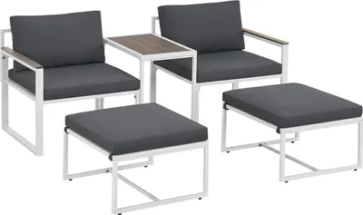 Produktbild von Juskys Gartenmöbel Sofa Set Bari - Gartenlounge - Balkonmöbel - Garten Outdoor - Grau