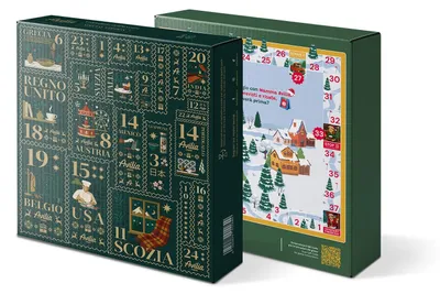 Adventskalender mit 24 Welt-Geschenken, grün, 2 kg