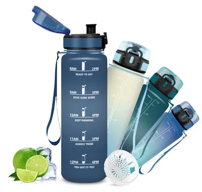 Produktbild von Mujigaga Trinkflasche 500ml - Auslaufsicher Filter Kohlensäure