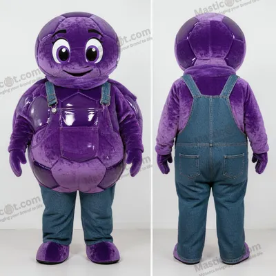 Imagen del producto de Mascota MASTICOT de Peluche de Fútbol Morado con Diseño de Caricatura