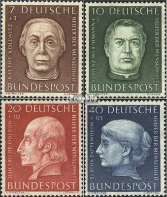 Produktbild von Briefmarken BRD (BR.Deutschland) 1954 Mi 200-203 (kompl.Ausg.) mit Falz Helfer der Menschheit (V)