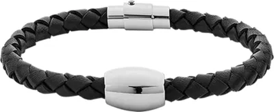 Produktbild von XENOX Herrenarmband Leder silberfarben schwarz X4644