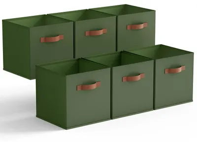 Produktbild von Set von 6 Aufbewahrungsboxen aus Stoff mit Griffen