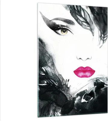 Produktbild von Bilder auf glas - Einteilig - Frau Abstraktion - 80x120cm - Glasbilder - Wandbilder - Bilder - zum Aufhängen bereit - Wanddekoration aus Glas - Glas Bilder - Wandbild auf Glas - GPA80x120-3663